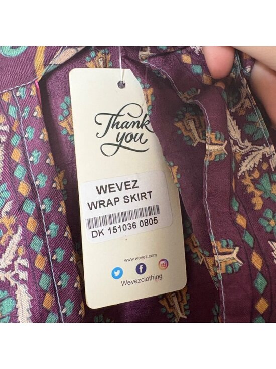 NWT Reversible Silk Wrap Skirt Boho Patchwork Maxi Festival Dress Large Hippie - Picture 4 of 6